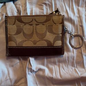 Coach Brown and Tan Keychain cardholder